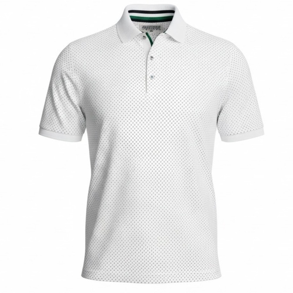 Ted Baker Men's In Ted We Trust Geometric Short Sleeve Polo Shirt White Size 7
